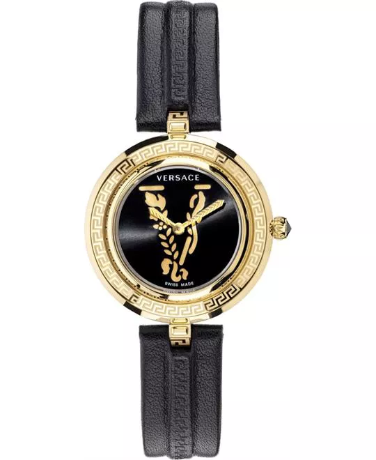 Versace Virtus Infinity Leather Watch 34mm
