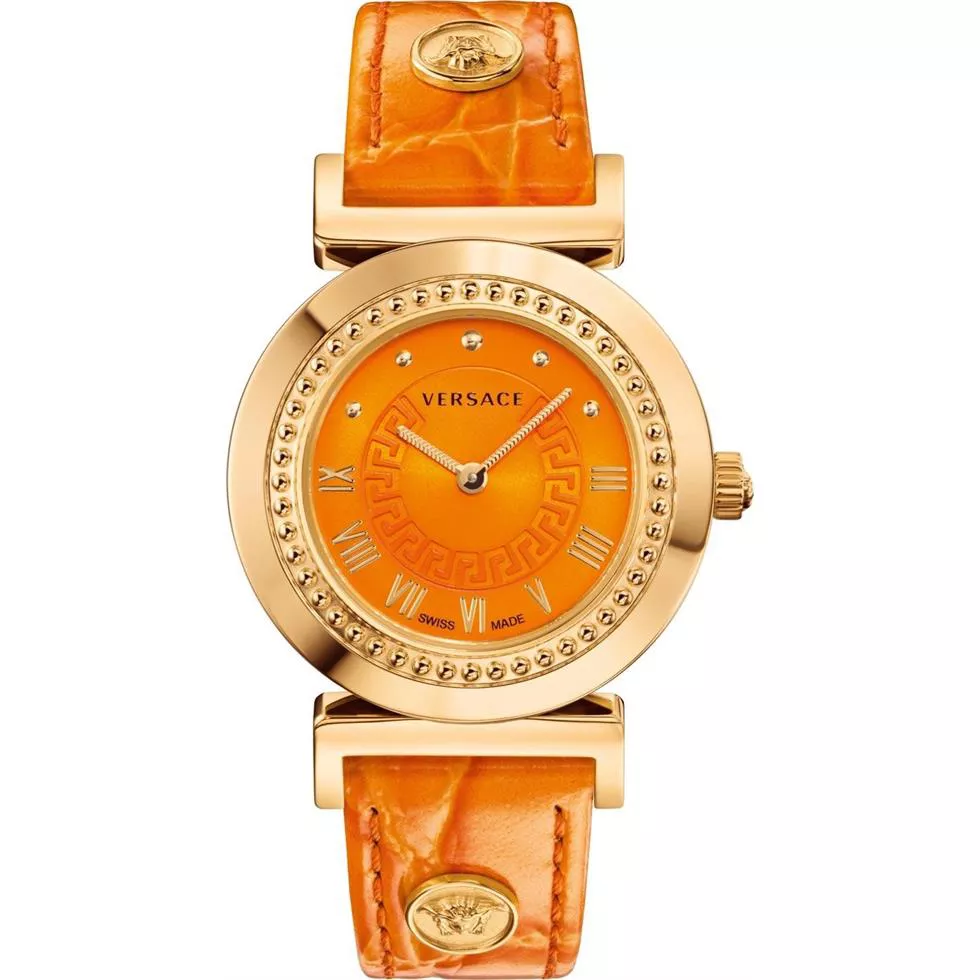 Versace VANITY Quartz Orange Watch 35mm
