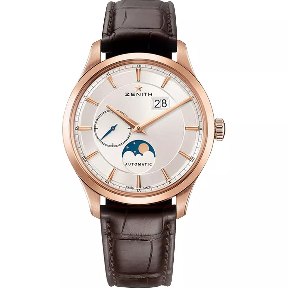 ZENITH Captain Moonphase 18kt Rose Gold Watch 40mm
