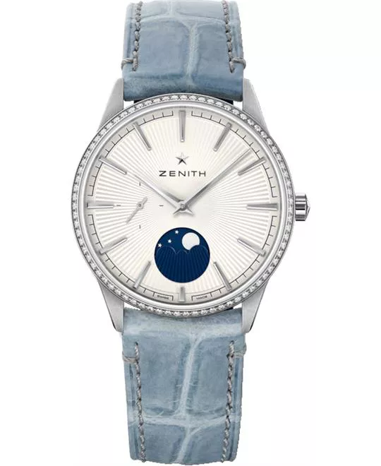 Zenith Elite Moonphase Silver Watch 36MM