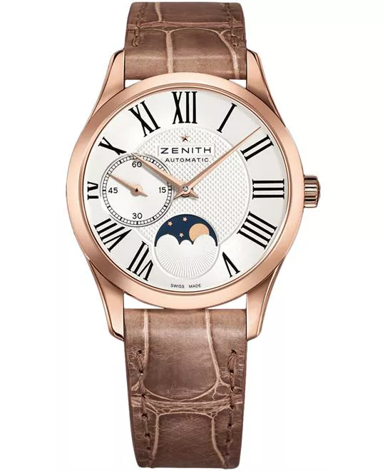 Zenith Ladies 18kt Rose Gold Leather 33mm