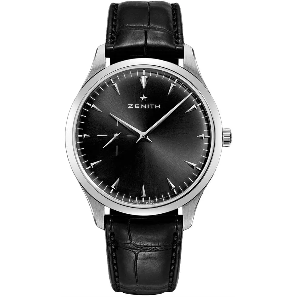 Zenith Mens Stainless Steel Leather 40mm