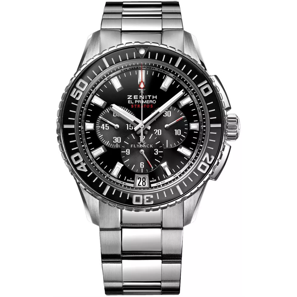 Zenith Mens Stainless Steel Polished 45.5mm 