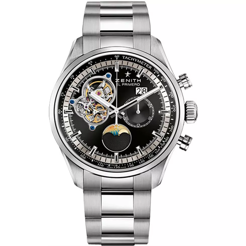 Zenith Mens Stainless Steel Polished 45mm