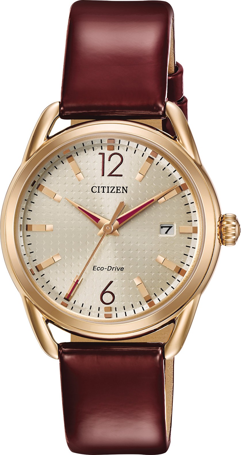  Citizen Drive Burgundy Leather Strap Women's Watch 34mm