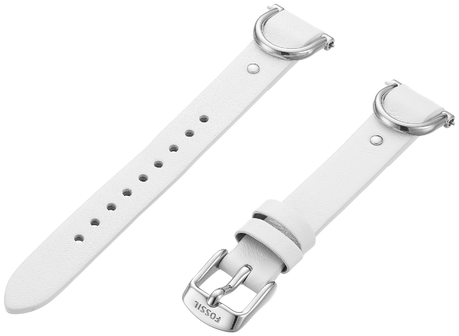 Fossil Leather Calfskin White Watch Strap 18mm 