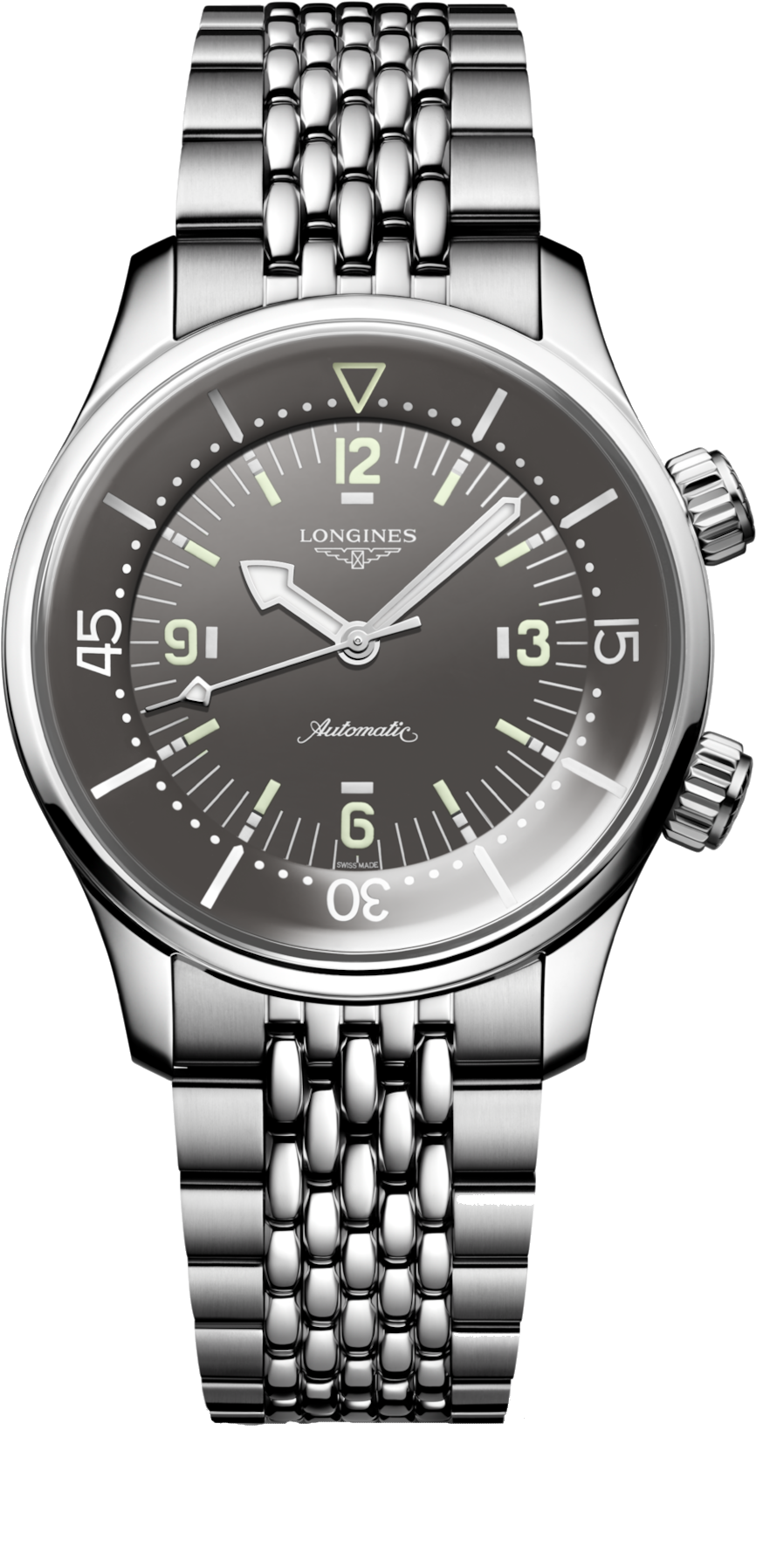 Longines Legend L3.764.4.99.6 Grey-Tone Diver Watch 39mm