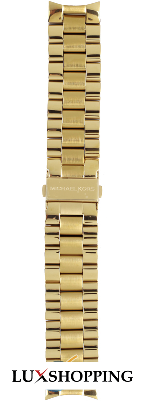 Michael Kors Straps Logo Gold Coated Steel Bracelet 24mm