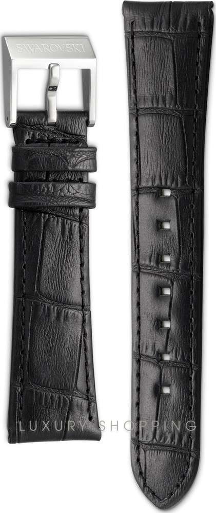 Swarovski Octea Dressy Black Leather Strap 18mm