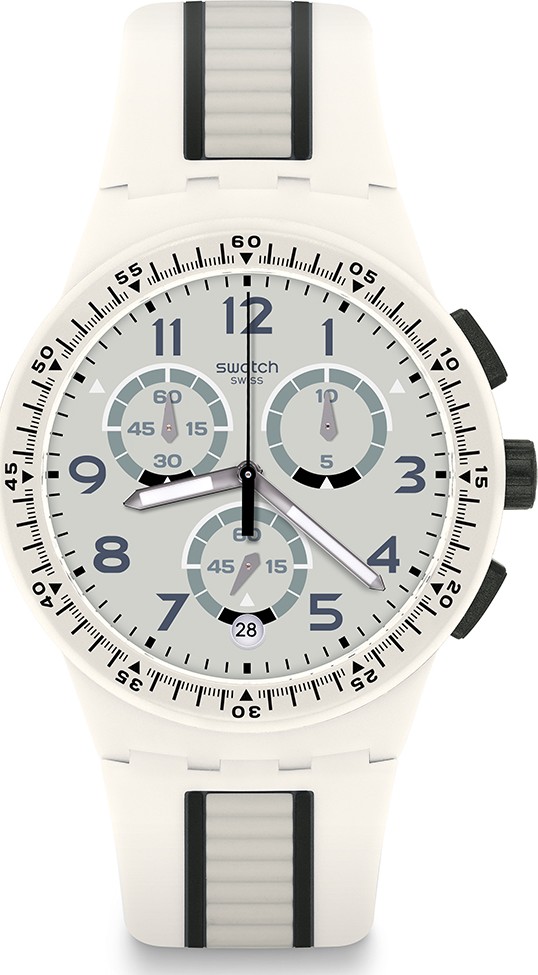 SWATCH Escalator White Chronograph Watch 42mm