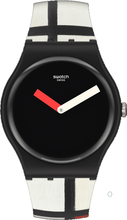 Swatch Red, Blue And White, By Piet Mondrian Watch 41MM