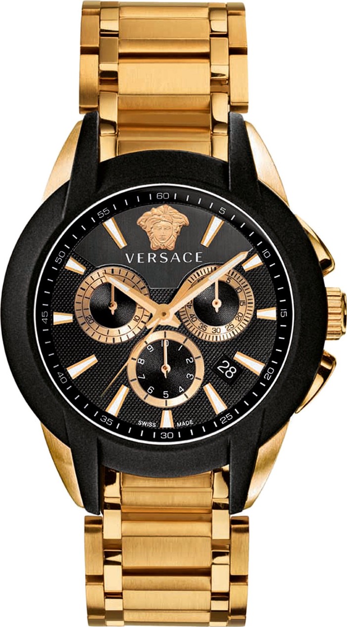 Versace Character Chronograph Gold IP Watch 42mm