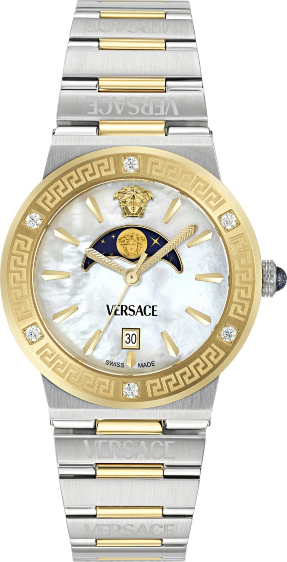 Versace Greca Logo Moonphase Diamond Watch 38mm
