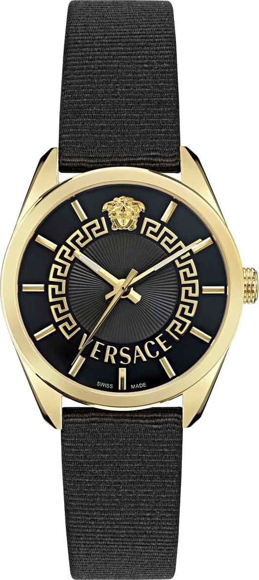 Versace V-Circle Grosgrain Black Watch 36mm
