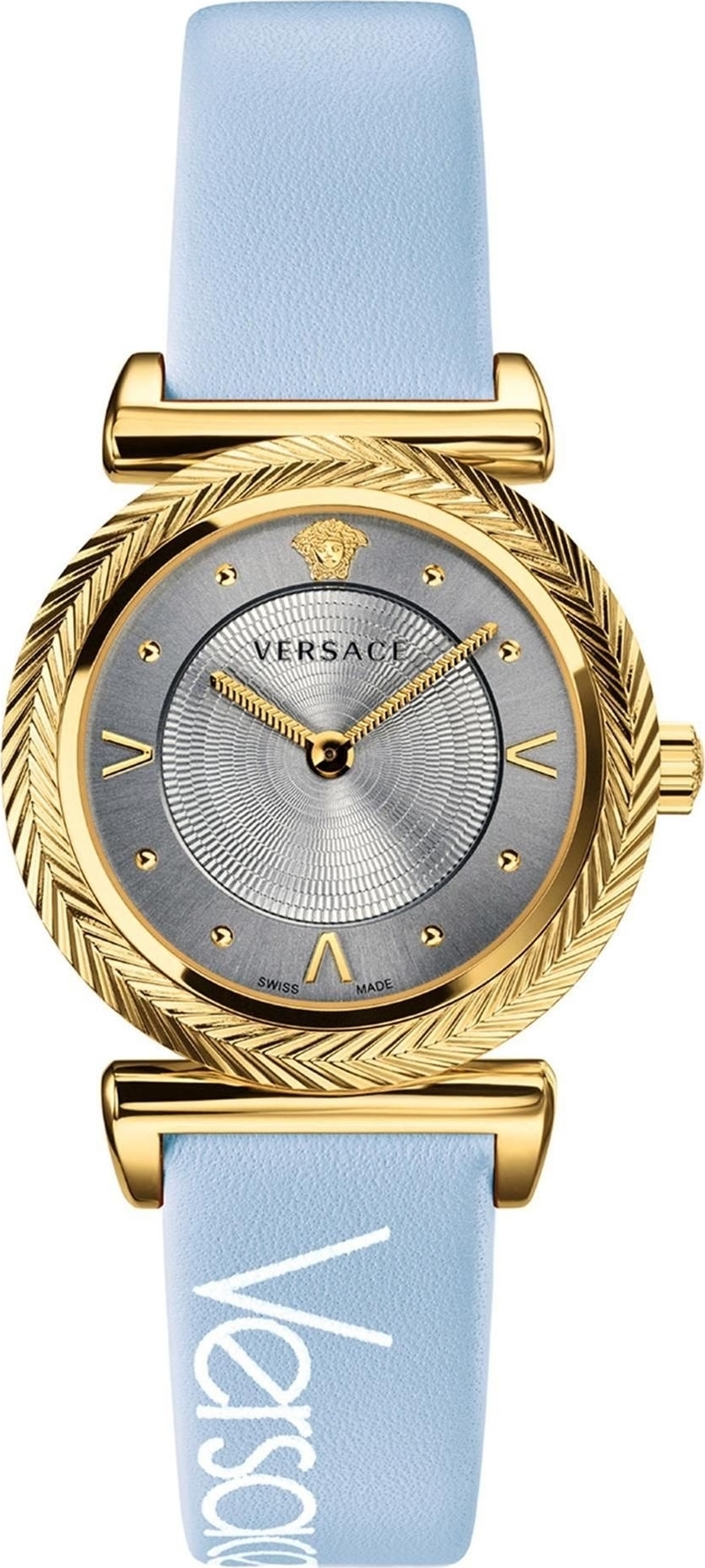 Versace V-Motif Vintage Logo Blue Watch 35mm