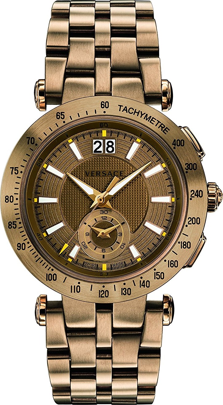 Versace V-RACE SPORT IP Bronze Swiss Watch 42mm
